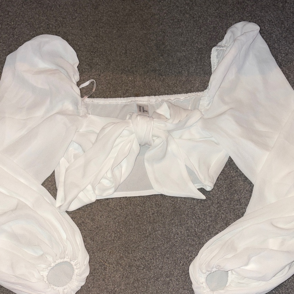 H&M White Long Sleeve Top